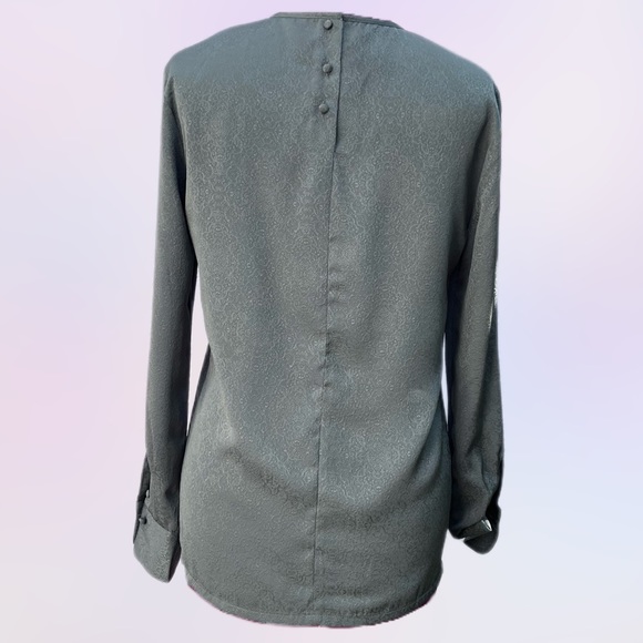 Chenille Jacquard Button Back Long Sleeve Blouse Talbots - Picture 8 of 11